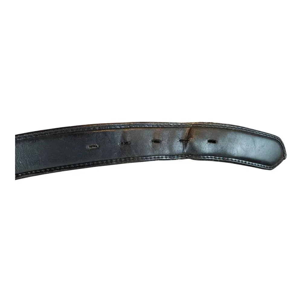 3-D Belt Vintage Genuine‎ Leather Tooled Western Belt Black Boho Cowboy Size 42